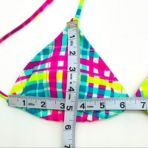 OP Bright Colored Triangle Bikini Top Sz S - Picture 6 of 8